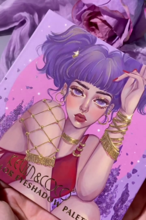 Enchanting Celestial-Themed Eyeshadow and Highlighter Palette with Vibrant Mattes, Shimmering Metallics, and Glittery Foils for Bold and Magical Eye Looks