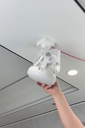 Innovative Ceiling Fan with Foldable Quad-Blade Design, Integrated LED Light, and Remote Control for Customized Airflow and Lighting Solutions