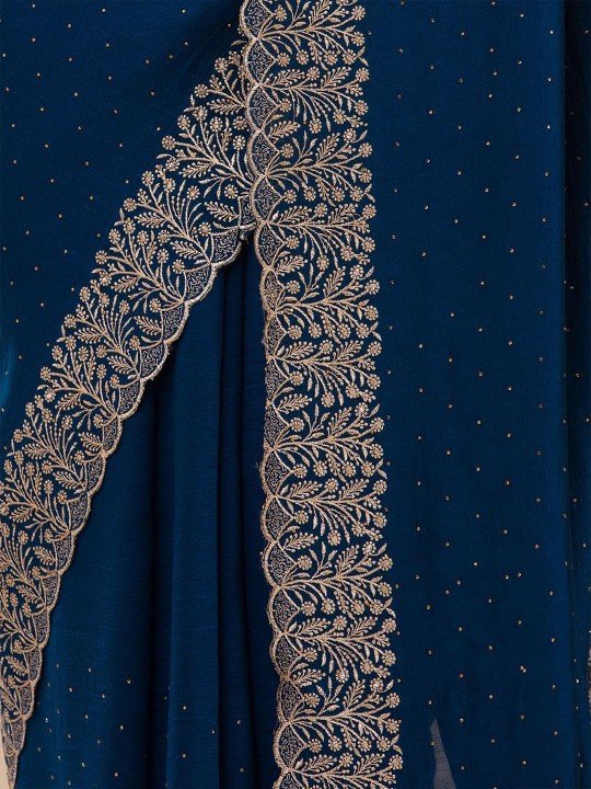 Ethnic Motifs Embellished Beads and Stones Saree - Image 4